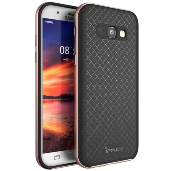 „IPAKY“ cieta silikona (TPU) apvalks - melns / rozs (Galaxy A5 2017)