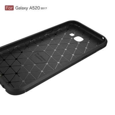 Samsung Galaxy A5 2017 (A520) „Carbon“ cieta silikona (TPU) melns apvalks / vacins.lv