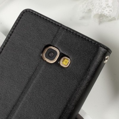 Mercury Sonata atverčiamas Samsung Galaxy A5 2017 (A520) juodas odinis dėklas - piniginė / Priedai.lt