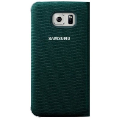Samsung Galaxy S6 Edge oficiāls Flip Wallet Cover atvērams zaļš ādas maciņš / Vacins.lv