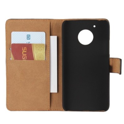 Motorola Moto G 5rd (5 Gen) atvēramais ādas melns Casual maciņš (maks) / Vacins.lv