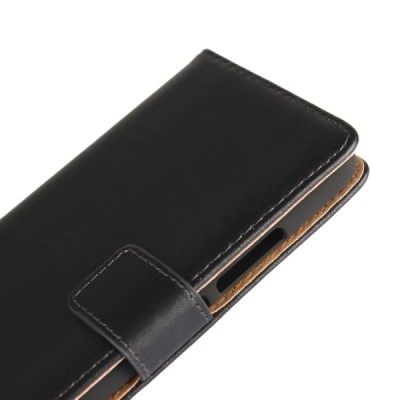 Motorola Moto G 5rd (5 Gen) atvēramais ādas melns Casual maciņš (maks) / Vacins.lv