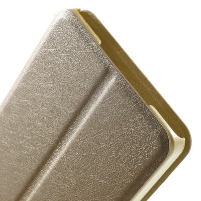 Samsung Galaxy A5 (A500) dual window atvēramais zelta maciņš / Vacins.lv