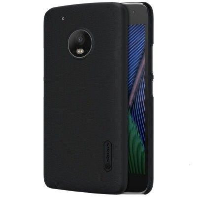Motorola Moto G5 Plus (XT1684) Nillkin Frosted Shield melns plastmasas apvalks + ekrāna aizsargplēve / Vacins.lv