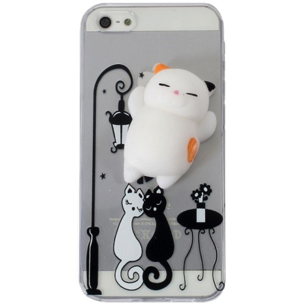 „Squezy“ Cat kieto silikono (TPU) dėklas - skaidrus (iPhone 5 / 5s / SE 2016)