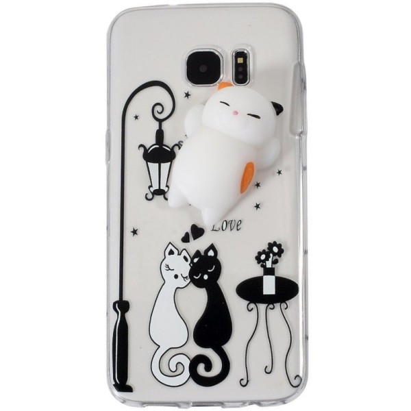 „Squezy“ Cat cieta silikona (TPU) apvalks - dzidrs (Galaxy S7)