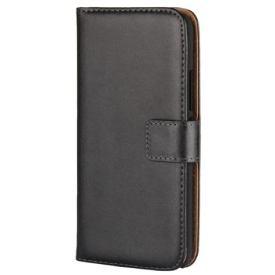 Motorola Moto G5 Plus (XT1684) atvēramais ādas melns Casual maciņš (maks) / Vacins.lv