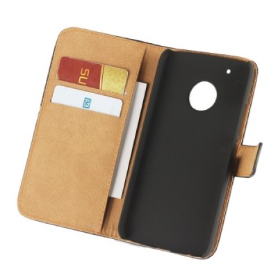 Motorola Moto G5 Plus (Gen 5 XT1684) atverčiamas juodas odinis Casual dėklas - piniginė / Priedai.lt