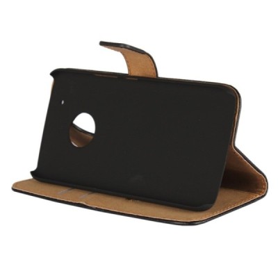 Motorola Moto G5 Plus (Gen 5 XT1684) atverčiamas juodas odinis Casual dėklas - piniginė / Priedai.lt