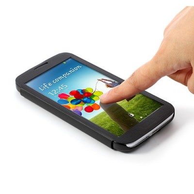 „Fimor“ Samsung Galaxy S4 melns ādas atvērams futrālis / Vacins.lv