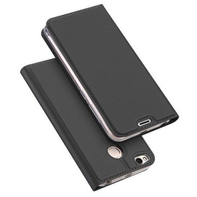 Xiaomi Redmi 4X „Dux Ducis“ Skin sērijas melns ādas atvērams maciņš / Vacins.lv