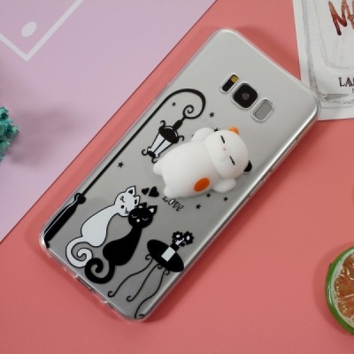 Samsung Galaxy S8 (G950) „Squezy“ Cat kieto silikono TPU skaidrus dėklas - nugarėlė / Priedai.lt