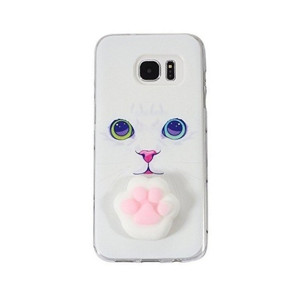 „Squezy“ Pėdutė kieto silikono (TPU) dėklas - baltas (Galaxy S7 Edge)