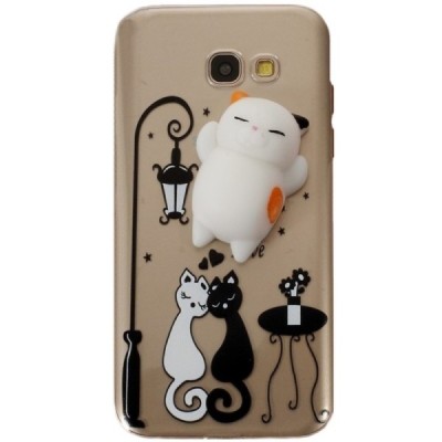 Samsung Galaxy A5 2017 (A520) „Squezy“ Cat kieto silikono TPU skaidrus dėklas - nugarėlė / Priedai.lt