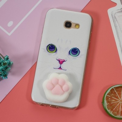 Samsung Galaxy A5 2017 (A520) „Squezy“ Pėdutė kieto silikono TPU baltas dėklas - nugarėlė / Priedai.lt