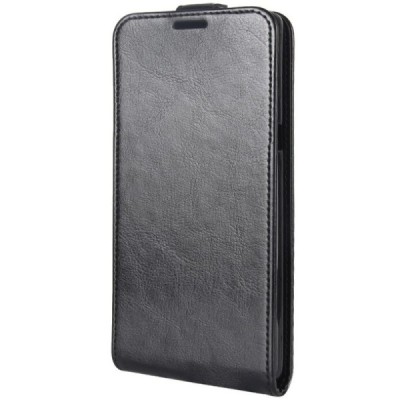 Samsung Galaxy Note 8 (N950F) klasisks ādas vertikāli atvēramais melns maciņš / Vacins.lv