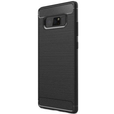 Samsung Galaxy Note 8 (N950F) „Carbon“ cieta silikona (TPU) melns apvalks / vacins.lv