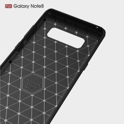 Samsung Galaxy Note 8 (N950F) „Carbon“ cieta silikona (TPU) melns apvalks / vacins.lv