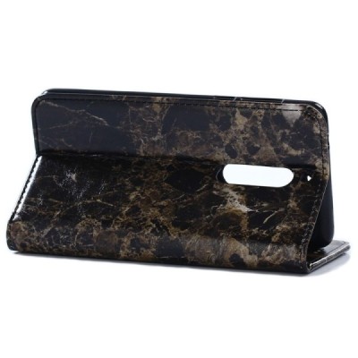 Nokia 5 „Marble“ atvēramais ādas brūns maciņš - maks / Vacins.lv