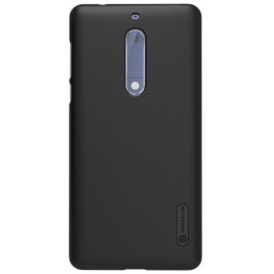 Nokia 5 Frosted Shield juodas plastikinis dėklas + apsauginė ekrano plėvelė / Priedai.lt