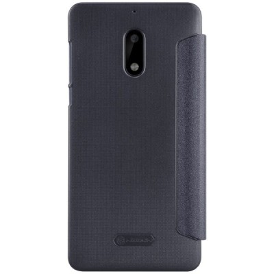 Nokia 6 „Nillkin“ Sparkle atvēramais pelēks maciņš / Vacins.lv