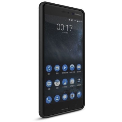 Nokia 6 „Carbon“ cieta silikona (TPU) melns apvalks / vacins.lv