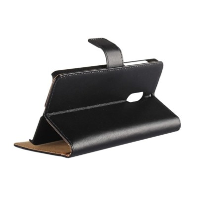 Nokia 6 atvēramais ādas melns maciņš, grāmata (maks) / Vacins.lv