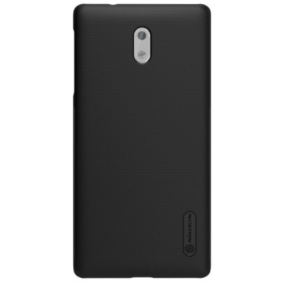 Nokia 3 Frosted Shield juodas plastikinis dėklas + apsauginė ekrano plėvelė / Priedai.lt