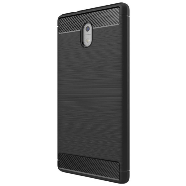 „Carbon“ kieto silikono (TPU) dėklas - juodas (Nokia 3)