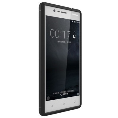 Nokia 3 „Carbon“ kieto silikono TPU juodas dėklas - nugarėlė / Priedai.lt