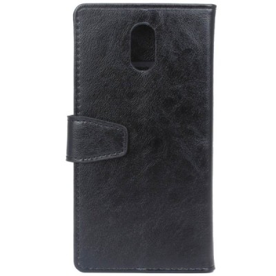 Nokia 3 atverčiamas juodas odinis dėklas, knygutė - piniginė / Priedai.lt