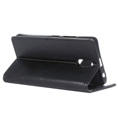 Nokia 3 atverčiamas juodas odinis dėklas, knygutė - piniginė / Priedai.lt