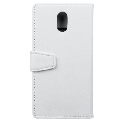 Nokia 3 atverčiamas baltas odinis dėklas, knygutė - piniginė / Priedai.lt