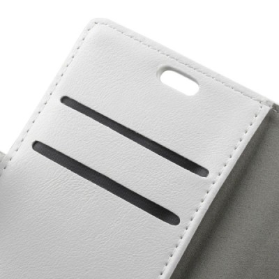 Nokia 3 atverčiamas baltas odinis dėklas, knygutė - piniginė / Priedai.lt