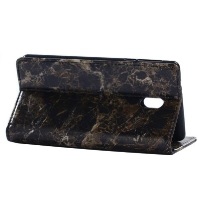 Nokia 3 „Marble“ atverčiamas rudas odinis dėklas - knygutė / Priedai.lt