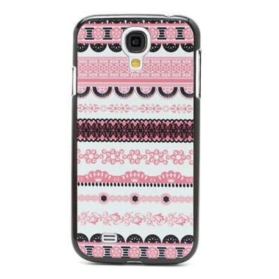 Raštuotas rožinis Samsung Galaxy S4 plastikinis dėklas (dėkliukas, nugarėlė) / Priedai.lt