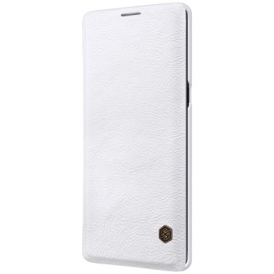 Greznais „Nillkin“ Qin sērijas ādas atvērams balts Samsung Galaxy Note 8 (N950F) maciņš / Vacins.lv