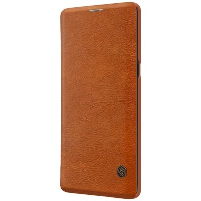 Greznais „Nillkin“ Qin sērijas ādas atvērams brūns Samsung Galaxy Note 8 (N950F) maciņš / Vacins.lv