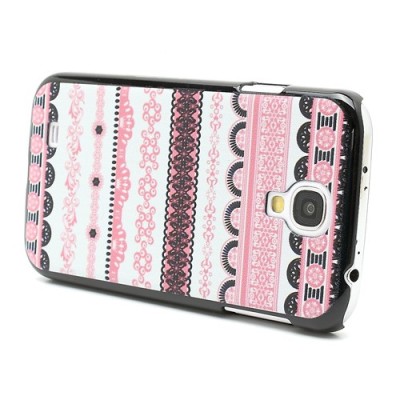 Raštuotas rožinis Samsung Galaxy S4 plastikinis dėklas (dėkliukas, nugarėlė) / Priedai.lt
