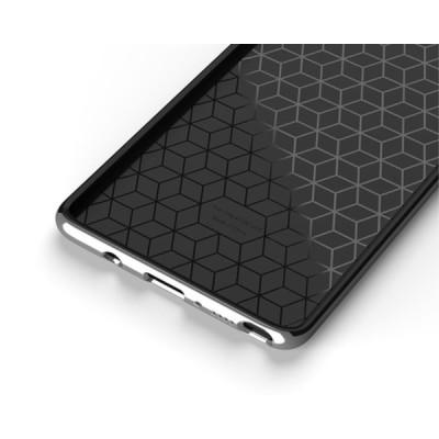 Samsung Galaxy Note 8 (N950F) „IPAKY“ cieta silikona (TPU) melns apvalks (apmales - sudrabā krāsā) / Vacins.lv