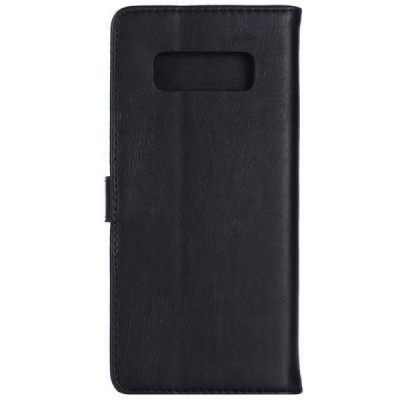 Samsung Galaxy Note 8 (N950F) atverčiamas juodas odinis retro dėklas - piniginė / Priedai.lt
