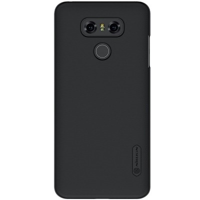 LG G6 (H870) Nillkin Frosted Shield melns plastmasas futrālis + ekrāna aizsargplēve / Vacins.lv