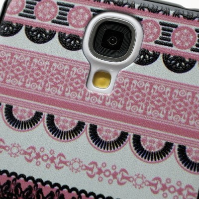 Raštuotas rožinis Samsung Galaxy S4 plastikinis dėklas (dėkliukas, nugarėlė) / Priedai.lt