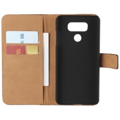 LG G6 (H870) atverčiamas juodas odinis Casual dėklas - piniginė / Priedai.lt