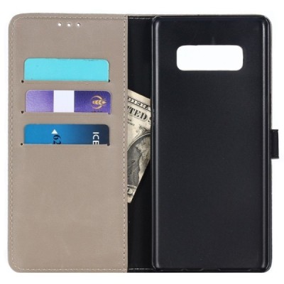 Samsung Galaxy Note 8 (N950F) atvēramais ādas smilšains retro maciņš (maks) / Vacins.lv