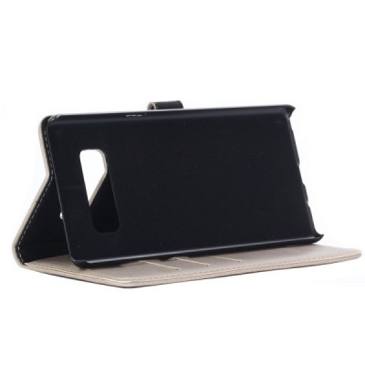 Samsung Galaxy Note 8 (N950F) atvēramais ādas smilšains retro maciņš (maks) / Vacins.lv