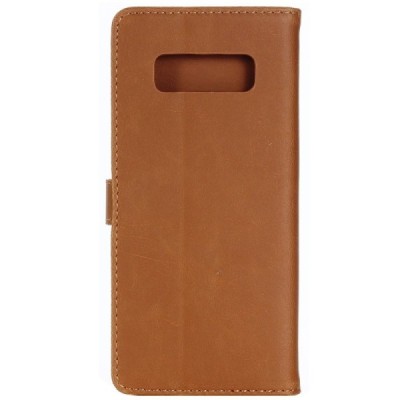 Samsung Galaxy Note 8 (N950F) atverčiamas šviesiai rudas odinis retro dėklas - piniginė / Priedai.lt