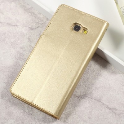 „Mercury“ Samsung Galaxy A5 2017 (A520) auksinis odinis atverčiamas dėklas - piniginė / Priedai.lt