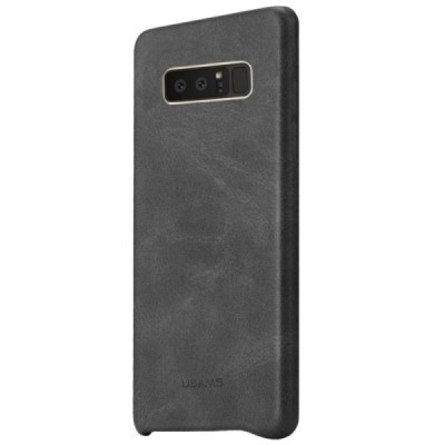 „USAMS“ Slim Leather Samsung Galaxy Note 8 (N950F) melns ādas apvalks / Vacins.lv