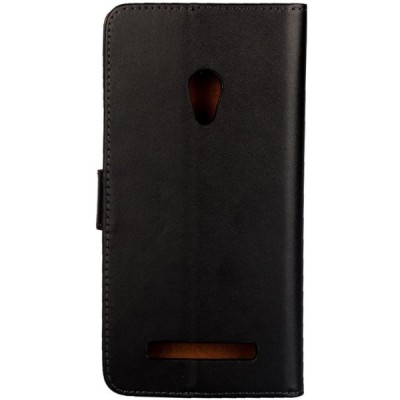 Asus Zenfone 5 (A500CG) atvēramais ādas melns Casual maciņš (maks) / Vacins.lv